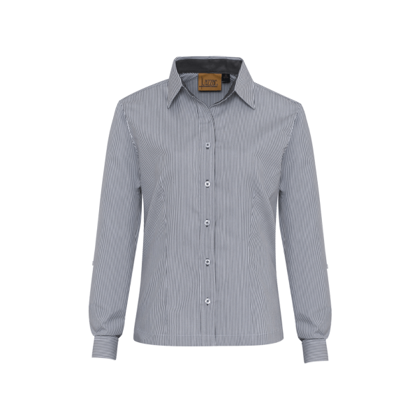Executive Gray Stripes Double Function Blouse For Women